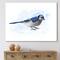 Designart - Vintage Blue Jay Bird - Traditional Canvas Wall Art Print